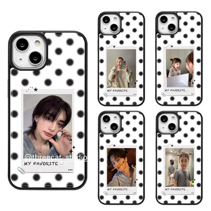 韩爱豆情侣照片定制亚文化Y2K欧尼博主手机壳适用iphone17promax/16pro苹果15/14/13/12黑边11保护套Xsmax