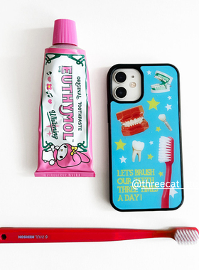 韩ins搞怪有趣好好刷牙欧尼博主同款手机壳适用于iphone17promax/16pro苹果15/14/13/12黑边11保护套Xsmax