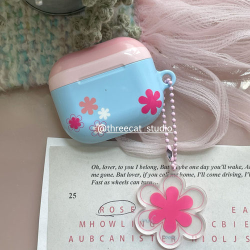 airpods4水蓝花朵pro2耳机套