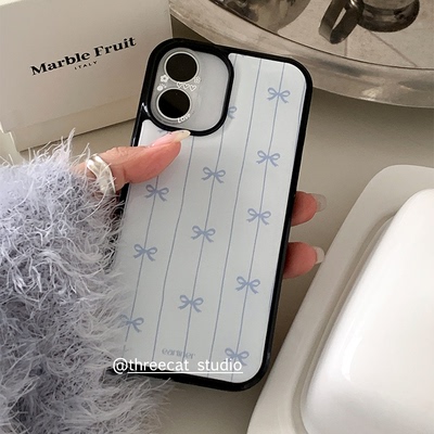 竖纹蝴蝶结iphone17pro手机壳