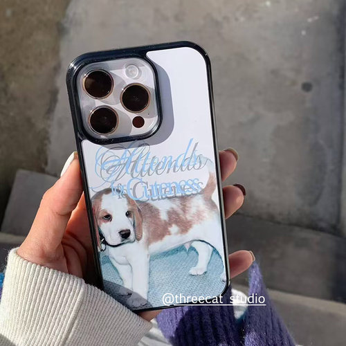 英文狗狗iphone17黑边手机壳