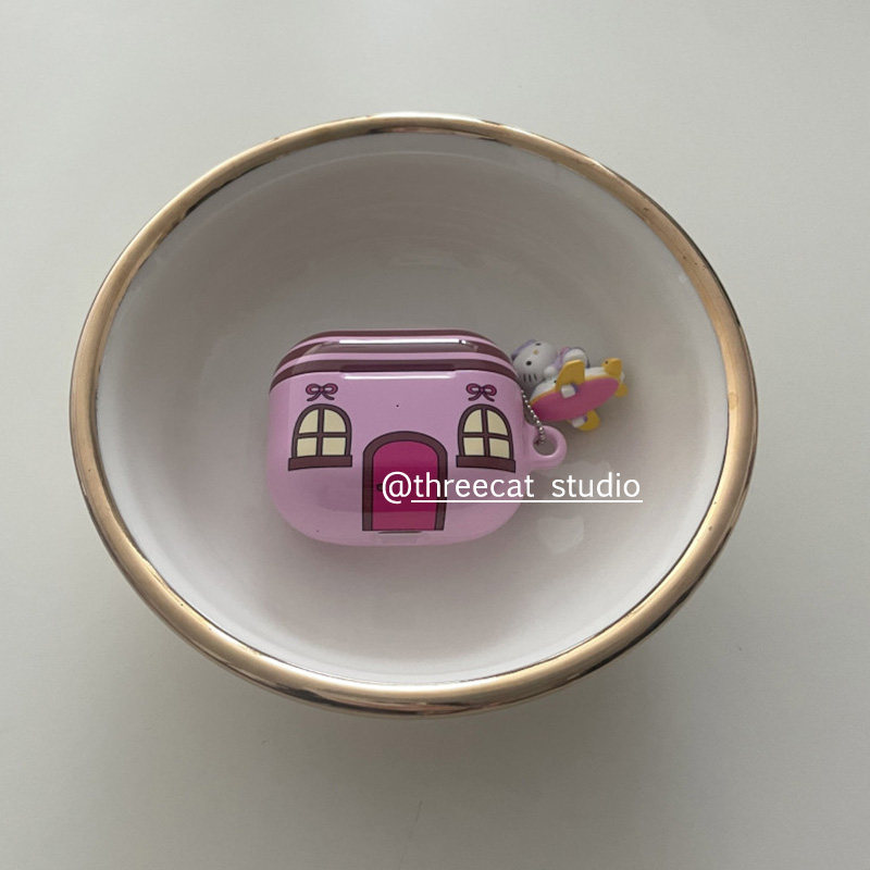 韩ins设计chic蝴蝶结小房子pro3进口4代菲林耳机壳适用于苹果1/2/3/4代airpods pro2保护套airpods 4代硬亮,3C数码配件,耳机保护套,淘宝优惠券,粉丝福利购,淘宝优惠卷