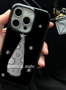韩系ins个性黑色艺术小丑16e博主同款手机壳适用于iphone17promax/16pro苹果15/14/13/12黑边11保护套Xsmax
