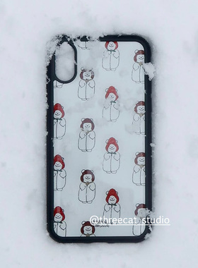 韩系ins欧尼草莓栗子帽小熊博主同款手机壳适用于iphone17promax/16pro苹果15/14/13/12黑边11保护套Xsmax