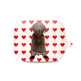 韩ins设计chic爱心可爱拉布拉多pro3进口菲林耳机壳适用于苹果1/2/3/4代airpods pro2保护套airpods 4代硬亮