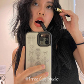 适用于iphone17pro 16promax苹果13 韩国小众ins复古十字台灯玫瑰甜酷博主同款 11手机壳xsmax保护套14新款