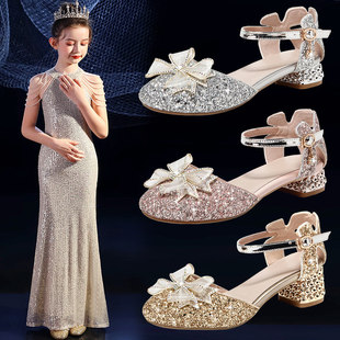 MaxM女童公主鞋 小女孩钢琴走秀礼服鞋 水晶鞋 皮鞋 儿童高跟鞋 next