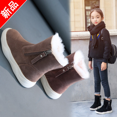 NEXT BOSANE女童雪地靴子2024冬季新款棉靴儿童加绒加厚防水棉鞋