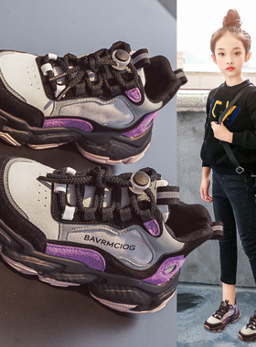 netx MaxM女童鞋运动鞋2025春秋新款中大童秋冬加绒老爹鞋二棉鞋