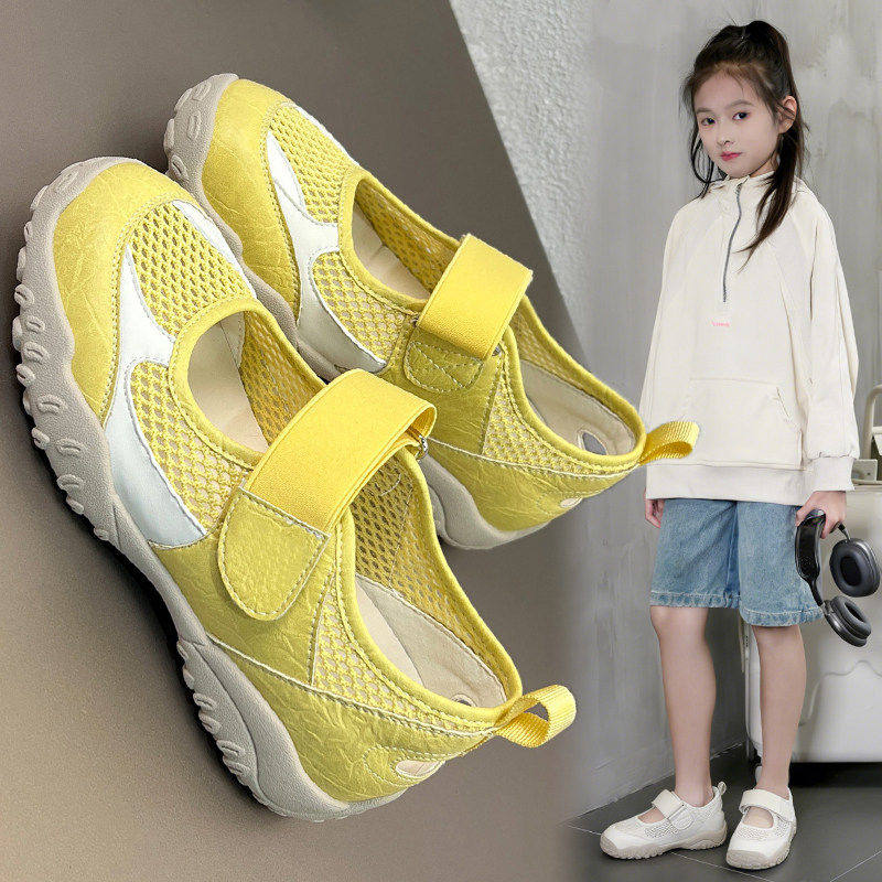 法国BADNUT女童包头凉鞋夏季2026新款儿童网面透气大童软底休闲鞋