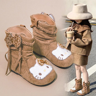 Lewis&女童堆堆靴2025秋冬新款 宝宝马丁靴儿童洋气加绒靴子