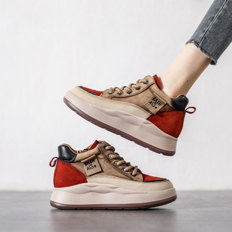 西班牙小众品牌ONGYSL覆古厚底加绒高筒鞋女拼色保暖运动板鞋棉鞋,女鞋,婚鞋,淘宝优惠券,粉丝福利购,淘宝优惠卷