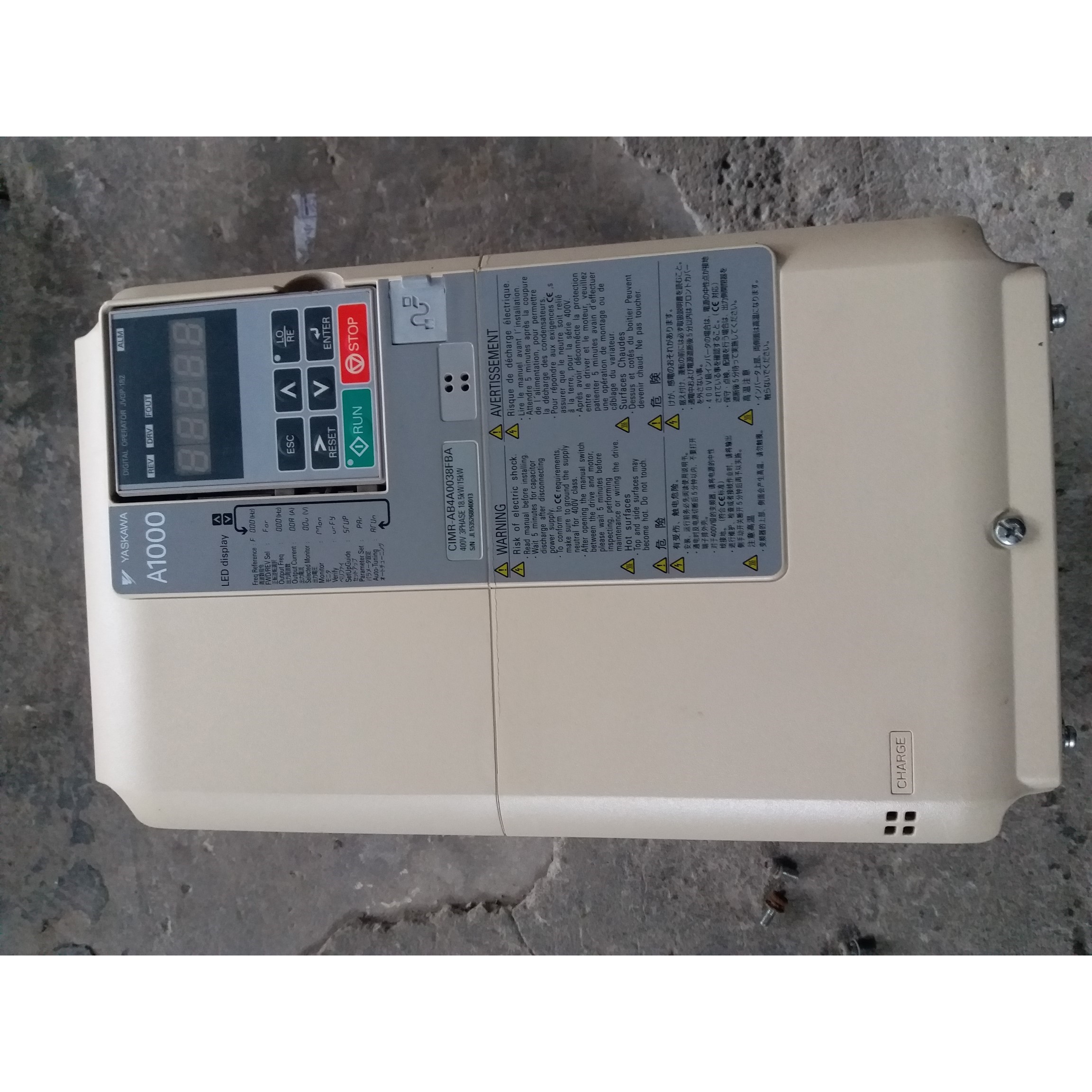 安川变频器15KW,原装安川AB4A0038FBA,功能完好