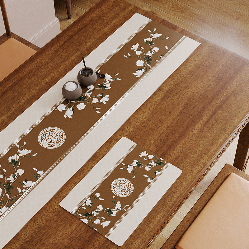 皮革防水茶席新i中式禅意桌旗轻奢高端茶盘垫茶旗茶巾家用隔热餐