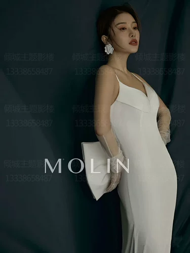 Свадебное платье для влюбленных с бантиком, с открытой спиной, крой «рыбий хвост», эффект подтяжки