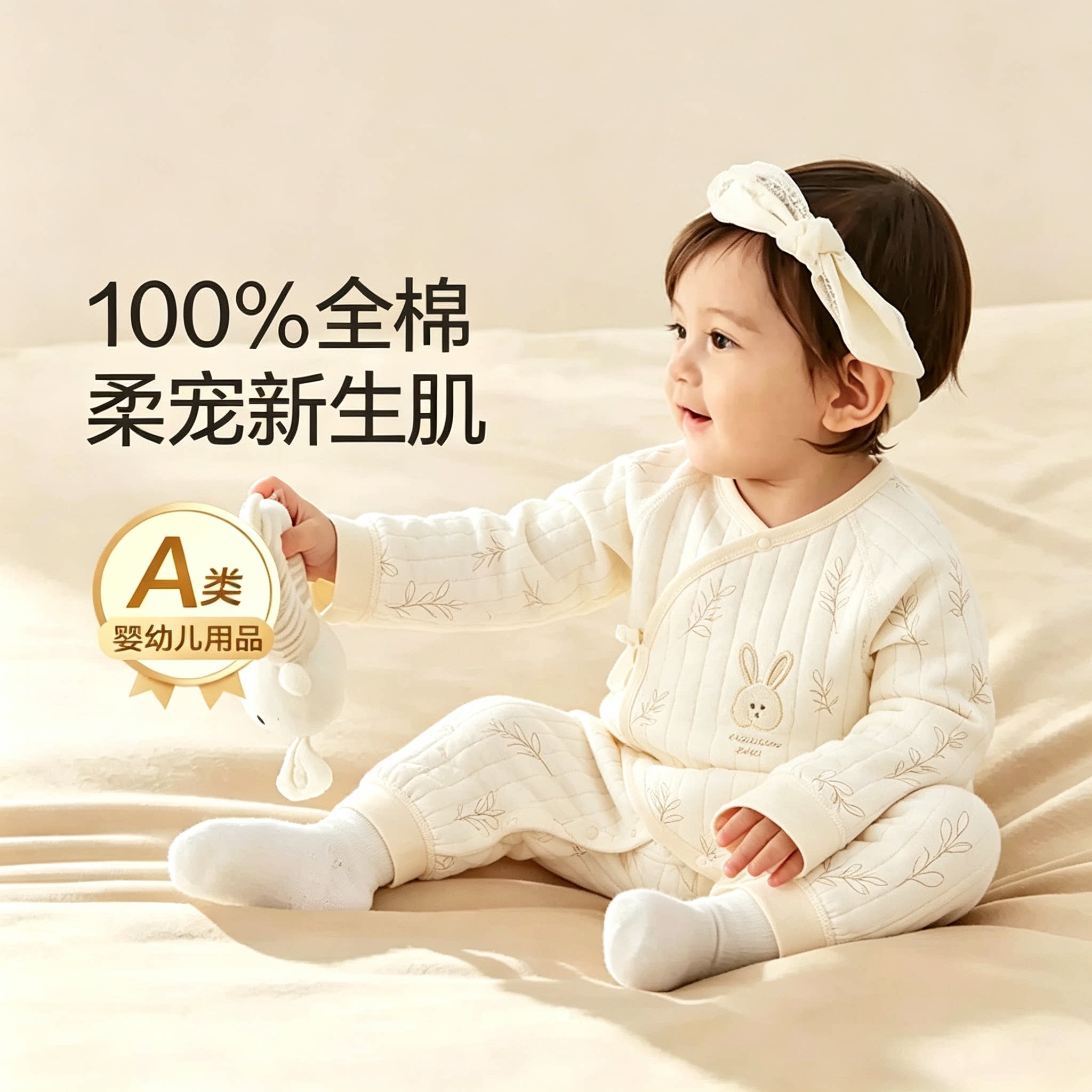 全棉纯棉婴儿连体衣新生儿保暖无连身衣/爬服/哈衣
