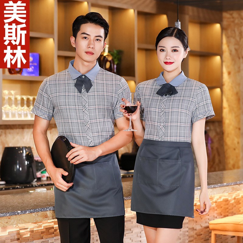 酒店前厅接待工作服夏装中餐厅农家乐火锅店饭店服务员制服短袖