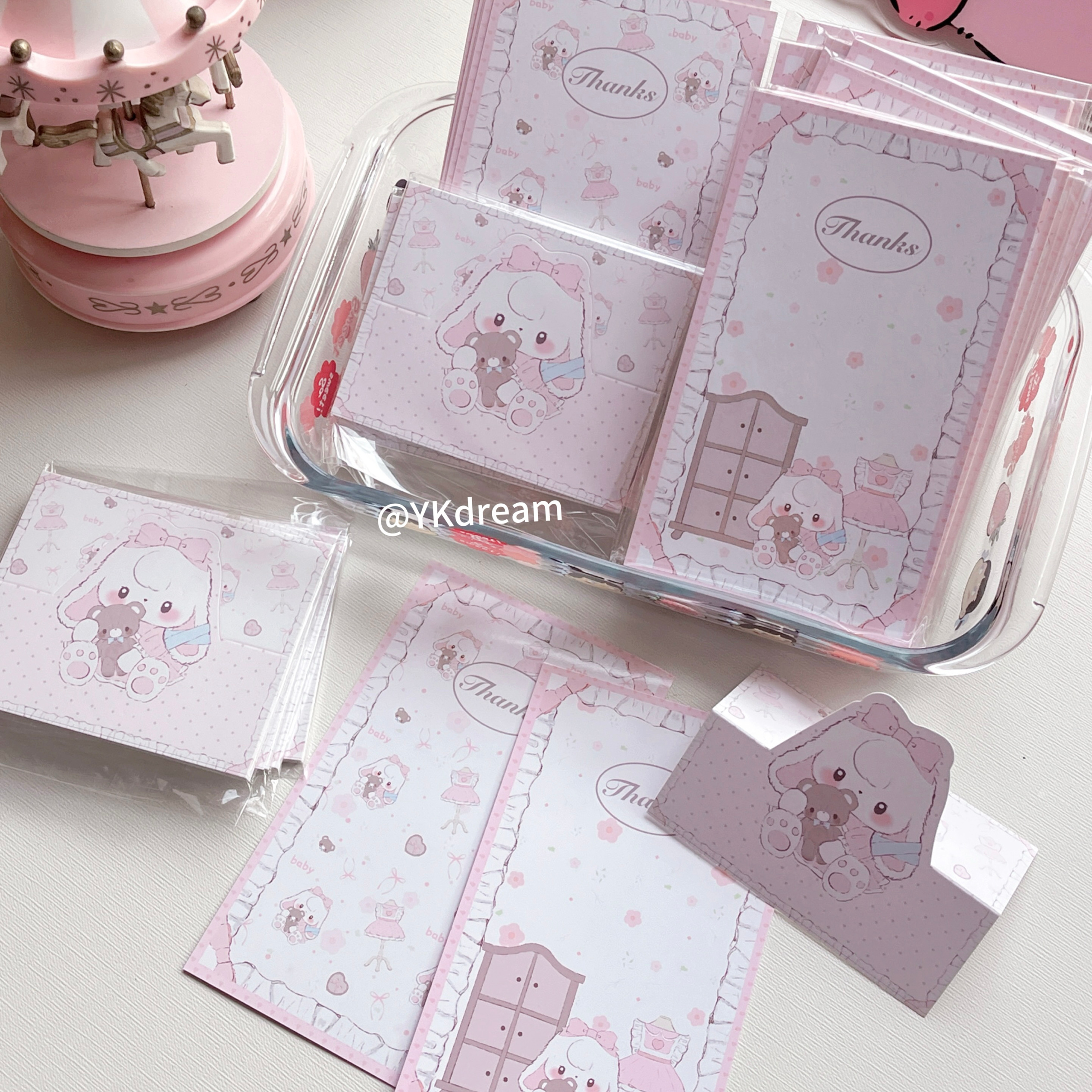 原创可爱兔子异形卡头卡背双面印刷包装材料文创亮面卡纸300g覆膜