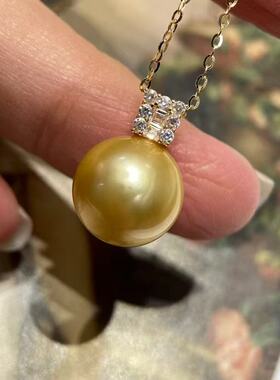 11-12mm南洋金珠纯银冰糖项链