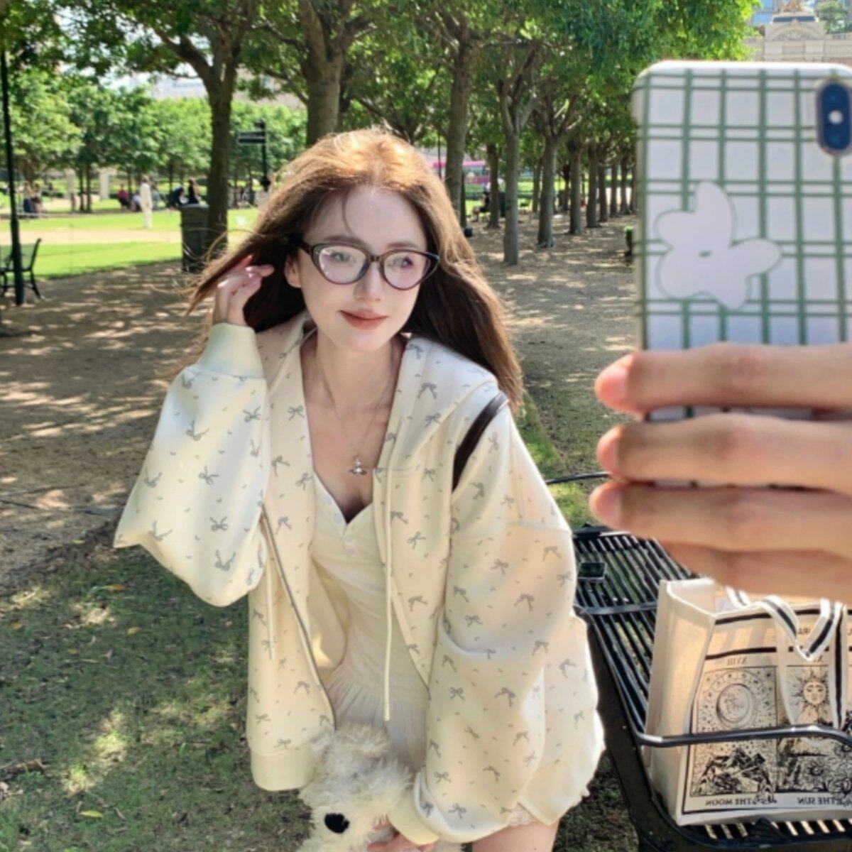 英国DHWA连帽卫衣女春秋2026新款oversize慵懒风宽松百搭外套潮