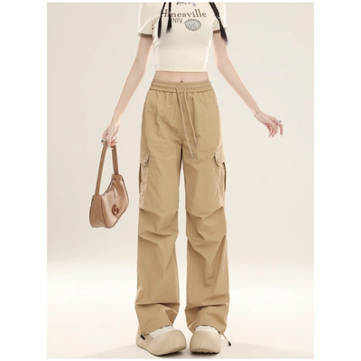 英国DGKP工装裤女秋季今年流行爆款薄款伞兵户外高腰显瘦运动裤