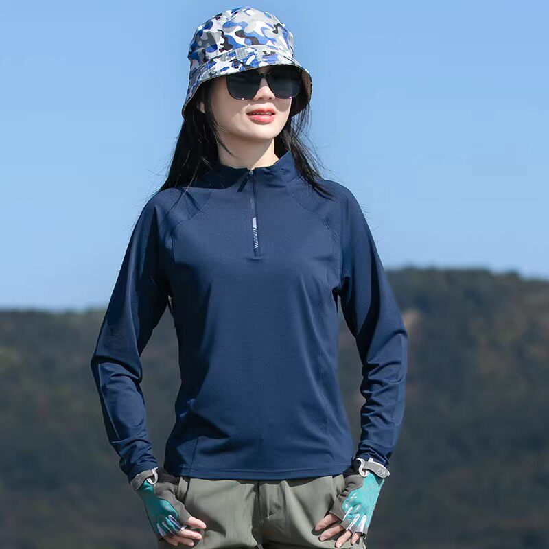米兰风MDCW户外速干衣女夏防晒透气运动登山T恤健身冰丝快干上衣