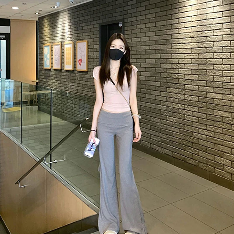 英国nextroad联名小个子甜辣风上衣服女款夏季微喇裤休闲两件套装