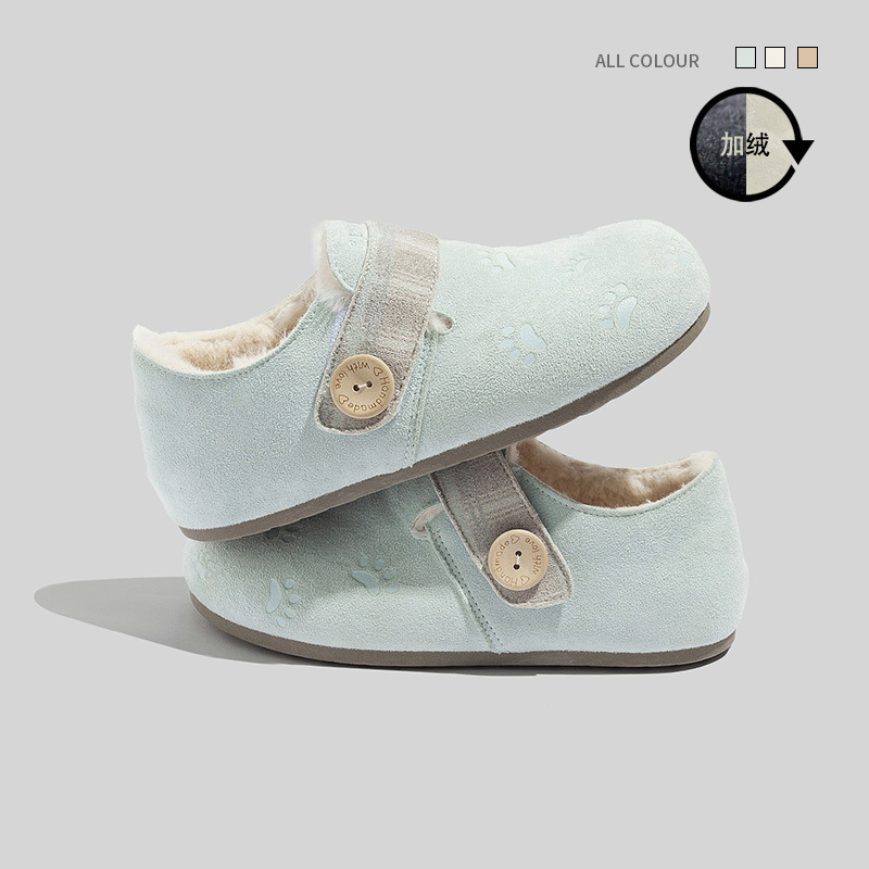 米兰风MDCW新款加绒勃肯鞋2025秋冬保暖毛毛棉鞋外穿一脚蹬懒人鞋