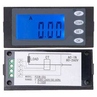 PZEM-006 AC80-260V 100A 电能计量 电力监测仪  电压电流 功率表