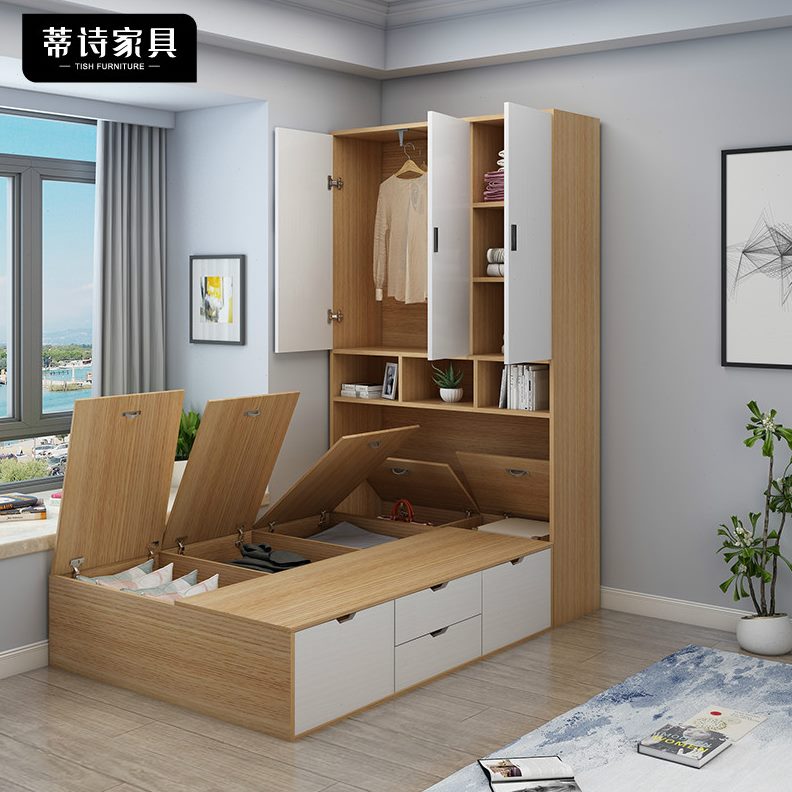 简约小户型衣柜简约现代榻榻米组合省空间床床收纳多功能储物一体