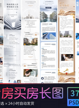 地产看房买房活动开盘促销手机H5长图落地页海报 PSD设计素材模版
