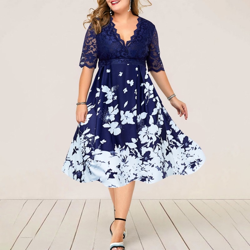 women plus size 4XL 5 XL 6 fat big floral dress for ladies