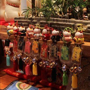 福缘猫汽车挂件出入平安车内装饰品陶瓷后视镜挂件吉祥如意招财猫