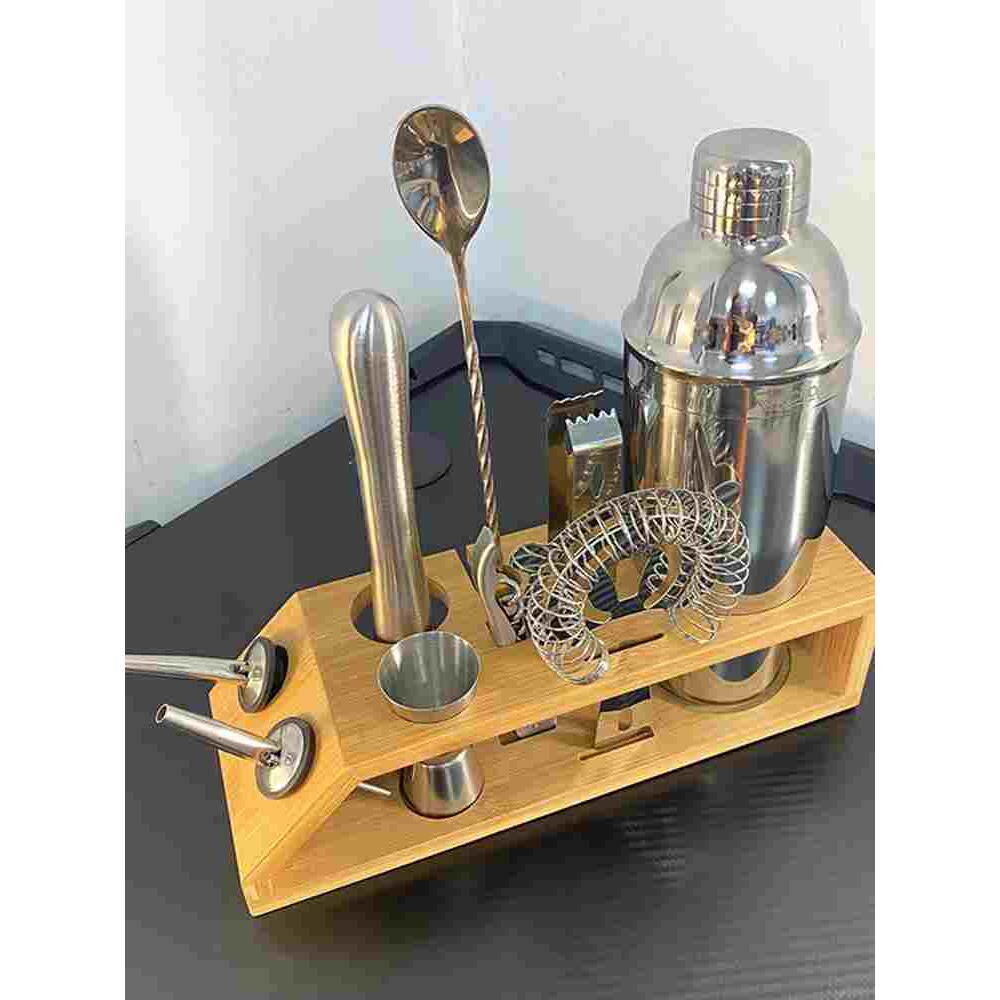 小众！无敌超值！老美单不锈钢金属调酒器摇瓶酒具10件套装