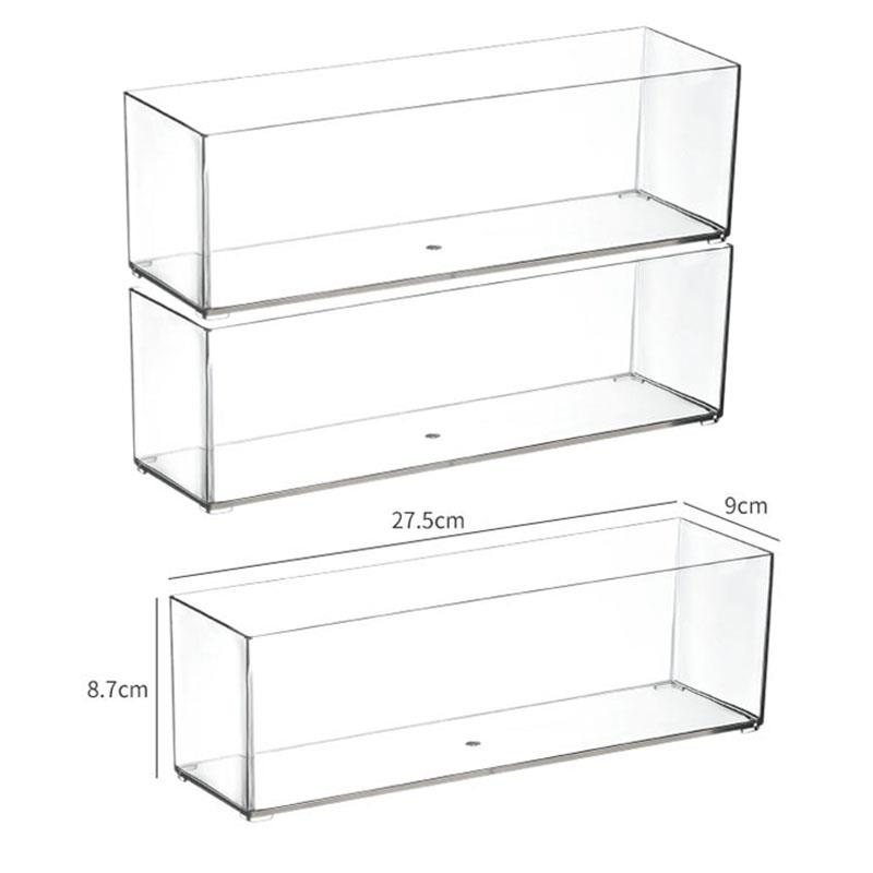 桌面收纳盒亚克力透明抽屉内置工位茶水间茶包胶囊咖啡窄长条形