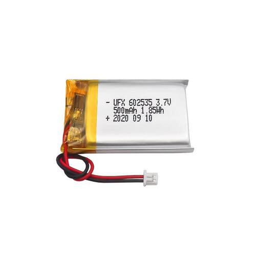 UFX602535（500mAh）3.7V LED灯电池 、KC、IEC62133认证电池