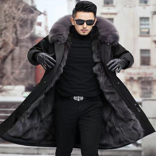 派克服可拆卸狐狸毛内胆皮草外套
