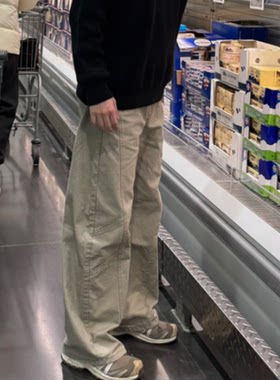 是CC家的呀·cleanfit美式复古宽松直筒阔腿工装裤休闲裤弯刀裤
