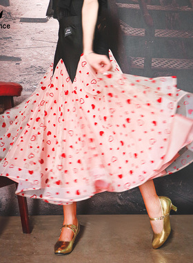 又见梵羽新款摩登半身裙鱼骨大摆摩登裙子网纱数码印花半身裙T017