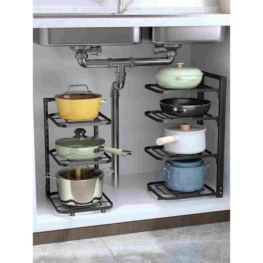 改造前vs改造后变化竟然这么大!厨房下水槽置物架橱柜不锈钢收纳