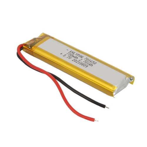 3.7V长条形软包锂电池701658 730mAh TC可充电LED灯美容仪 2线