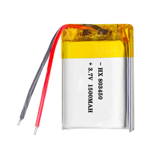 软包803450聚合物锂电池 3.7V 1500mAh 扫码机按摩器聚合物电池