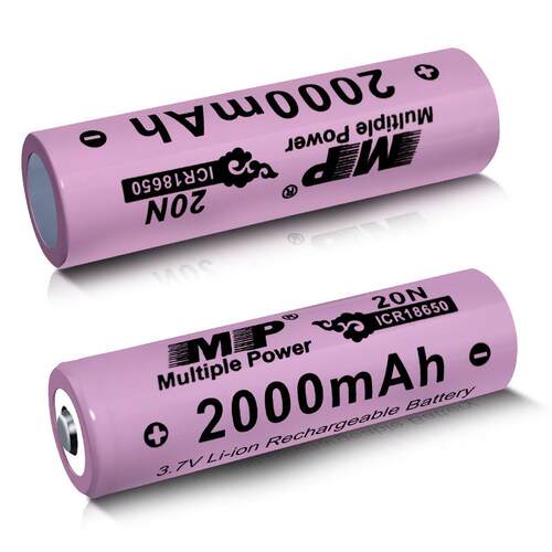 现货大容量18650锂电池3.7V 2000毫安暖手宝电池筋膜枪锂电池组