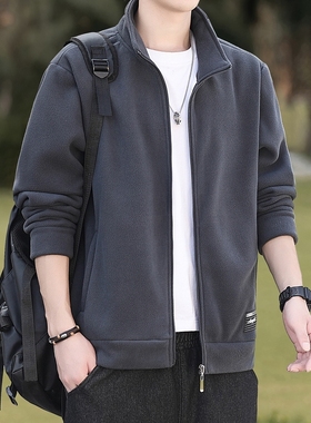 出口美国⭐Chrisma Katch~男外套开衫立领夹克春秋摇粒绒卫衣