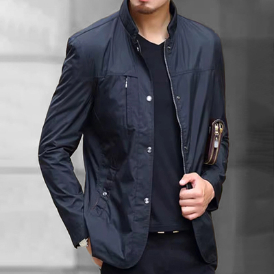 Mapping香港高端正品夹克男士时尚修身商务休闲气质立领行政外套