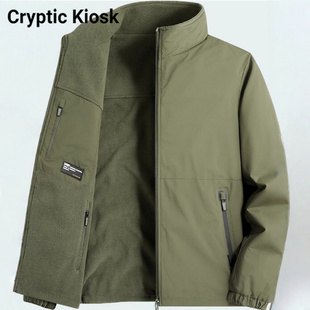 Cryptic Kiosk宽松立领棉衣外套男秋冬新款高端商务休闲男士棉服