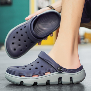 防滑开车户外包头拖鞋 潮牌洞洞鞋 运动沙滩凉鞋 男夏季 外穿2025新款