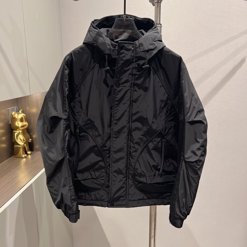 代购秋冬新款外套男潮牌薄棉服休闲连帽工装夹克外套高级感冲锋衣