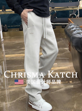出口美国⭐Chrisma Katch~春秋新款美式潮牌弯刀直筒卫裤男士简约