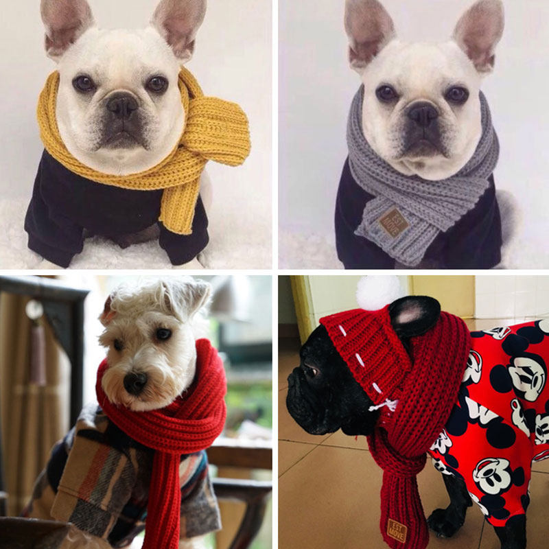 狗狗围巾金毛博美秋冬保暖围脖泰迪法斗中小型犬猫咪可爱宠物饰品